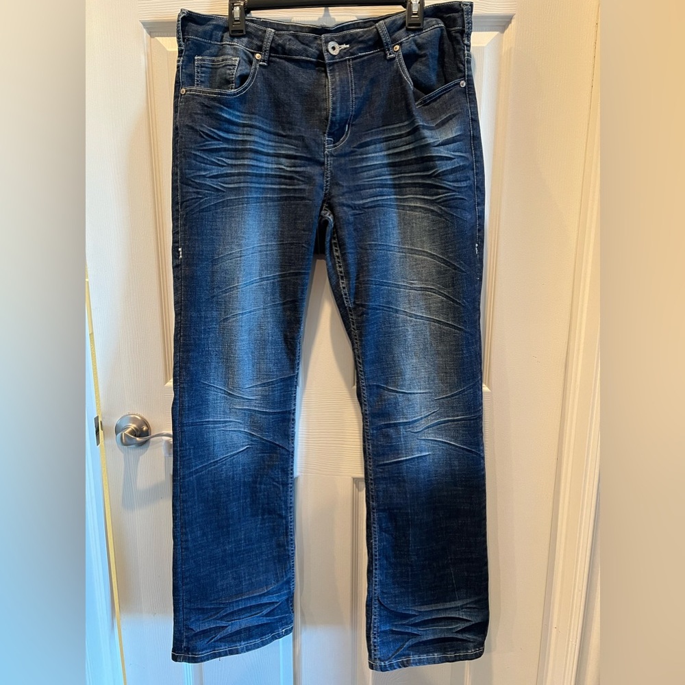 COWGIRL TUFF LADIES STAMPEDE JEANS - TUFF FLEX - NATURAL WAIST FIT size 34x33